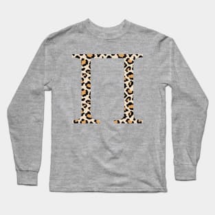 Pi Cheetah Greek Letter Long Sleeve T-Shirt